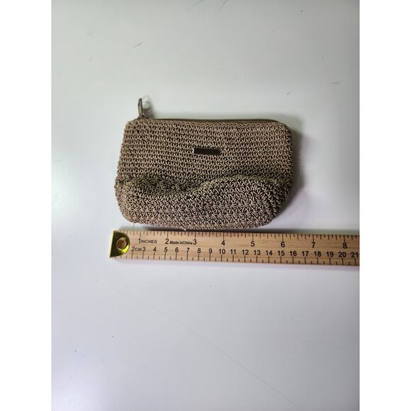 WORTHINGTON Beige Brown Woven Purse Shoulder Bag Grandma with Change Purse - Picture 11 of 15